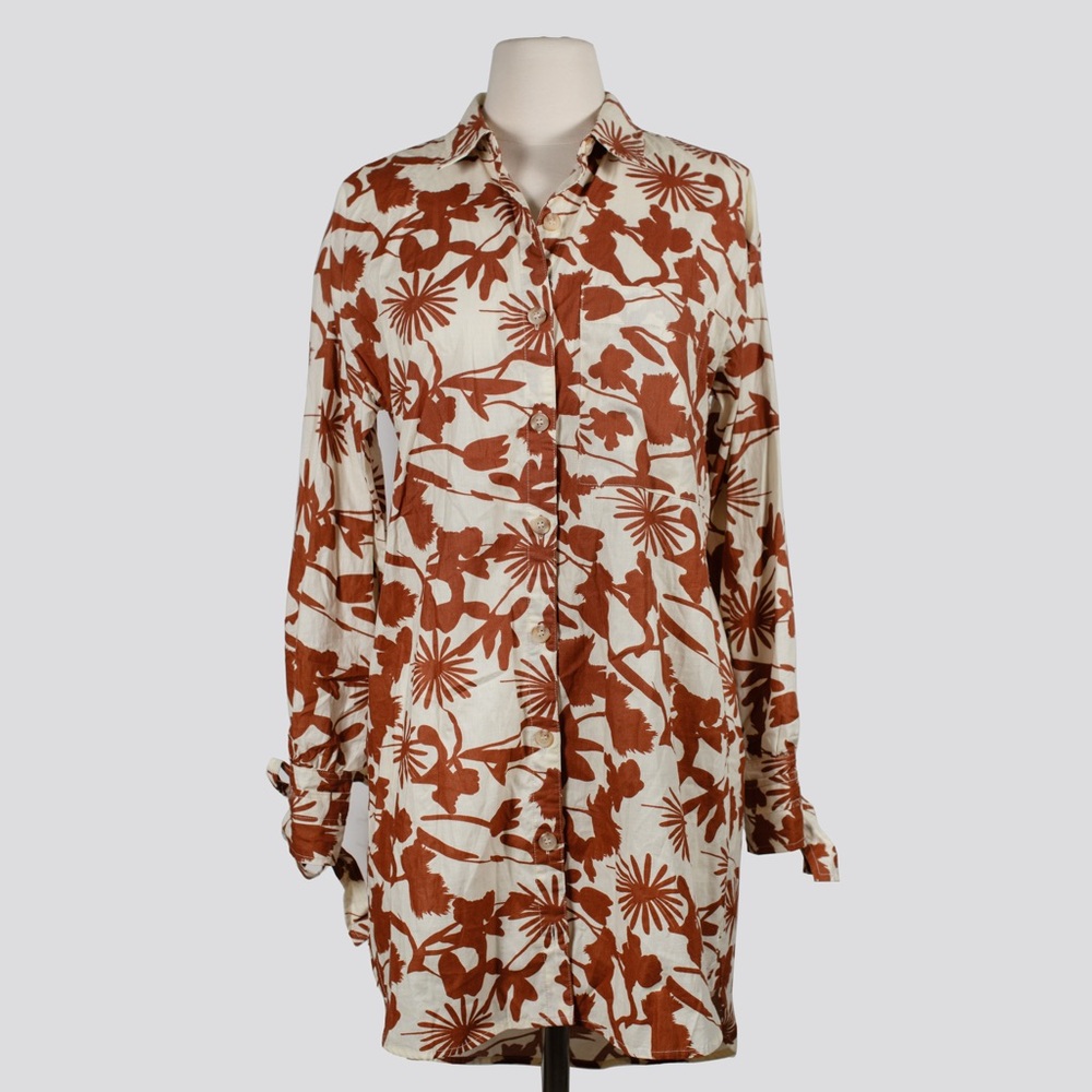 Anthropologie Brown Floral Dress